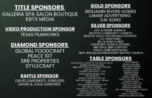 A list of sponsors for SOS's 2025 banquet